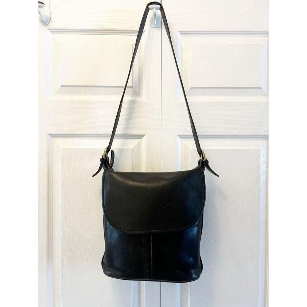 Vintage Coach Women's Flap Black Bag Whitney - Picture 8 of 8
